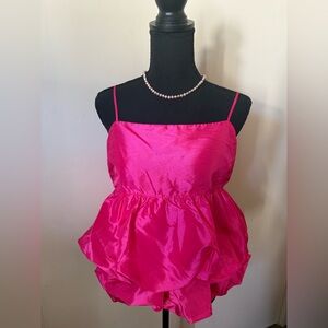 a new day Fuchsia Satin Camisole Top